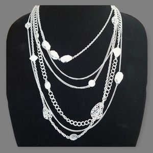Vintage Silver Tone Multi-Strand Necklace